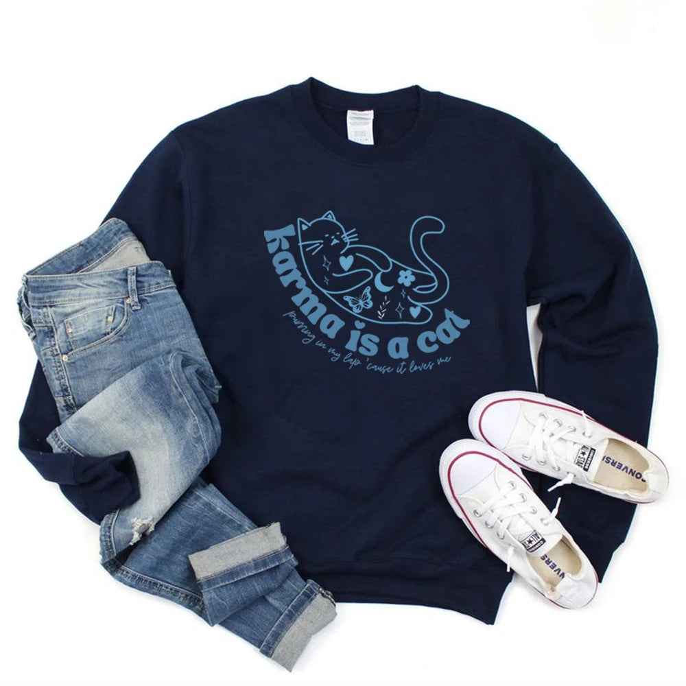 Women's Retro Crew Neck Casual Sports Sweatshirt