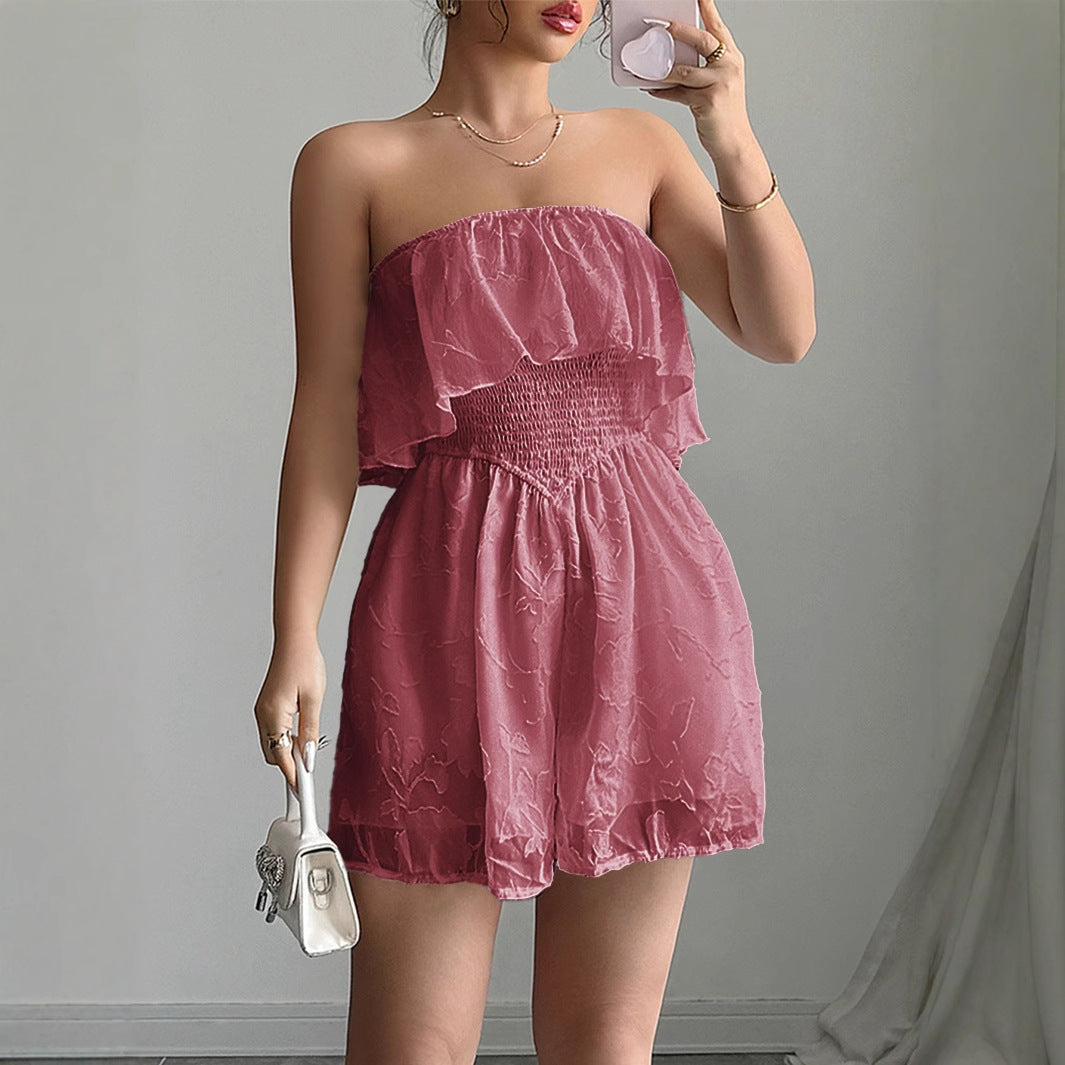 Sleeveless Bustier Bodycon Shorts Jumpsuit