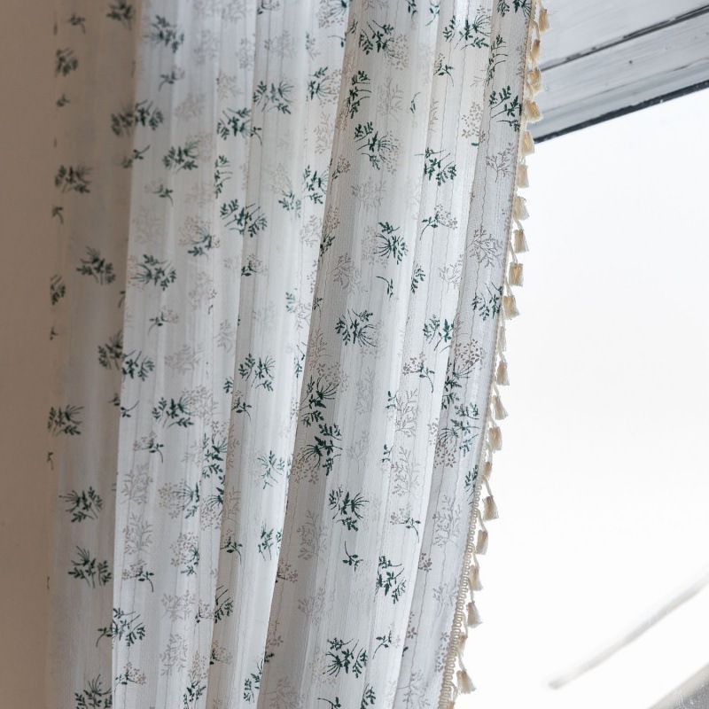 Tassel Curtain Kitchen Short Curtain Floating Window Coffee Curtain