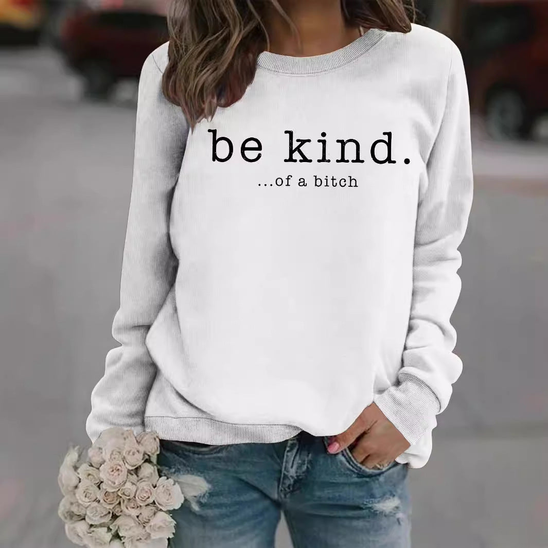 Women's Casual Printed Round Neck Pullover Hoodie