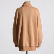 Women's Loose Scarf Collar Irregular Long Sleeve Sweatshirt