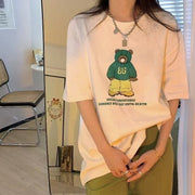 Chic Printed Crew‑Neck Short‑Sleeve Top – Cotton Comfort