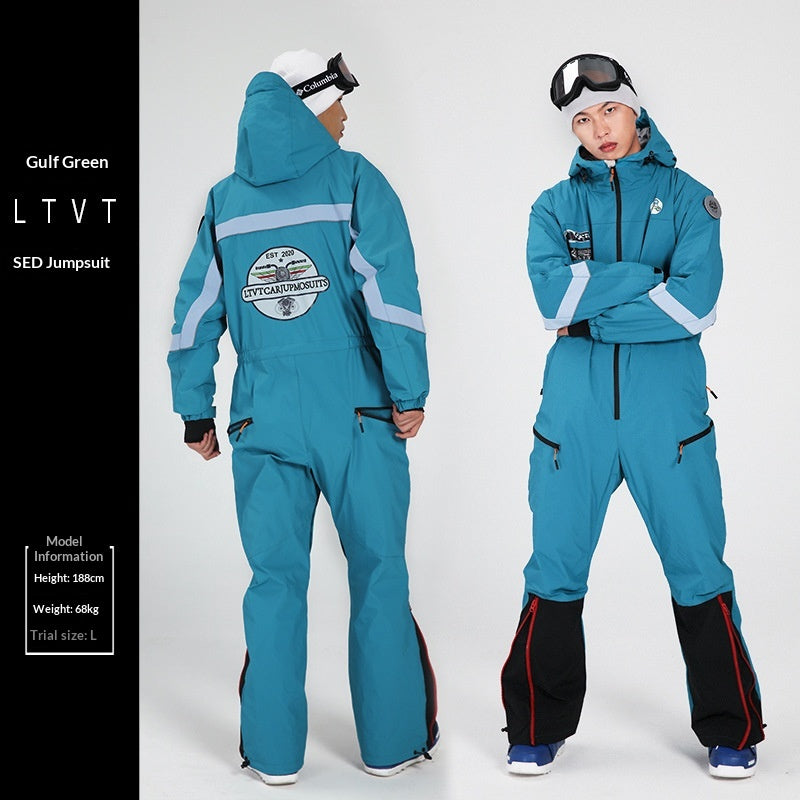 Waterproof Windproof One-Piece Ski Suit for Winter