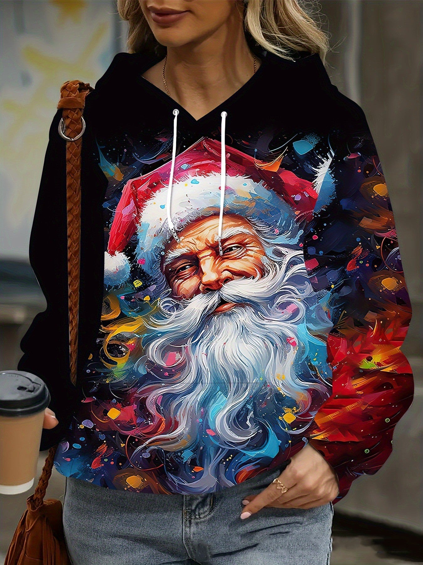 Festive 3D Christmas Print Women's Hoodie