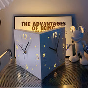 Modern Double-Sided Luminous Corner Wall Clock with Digital Display