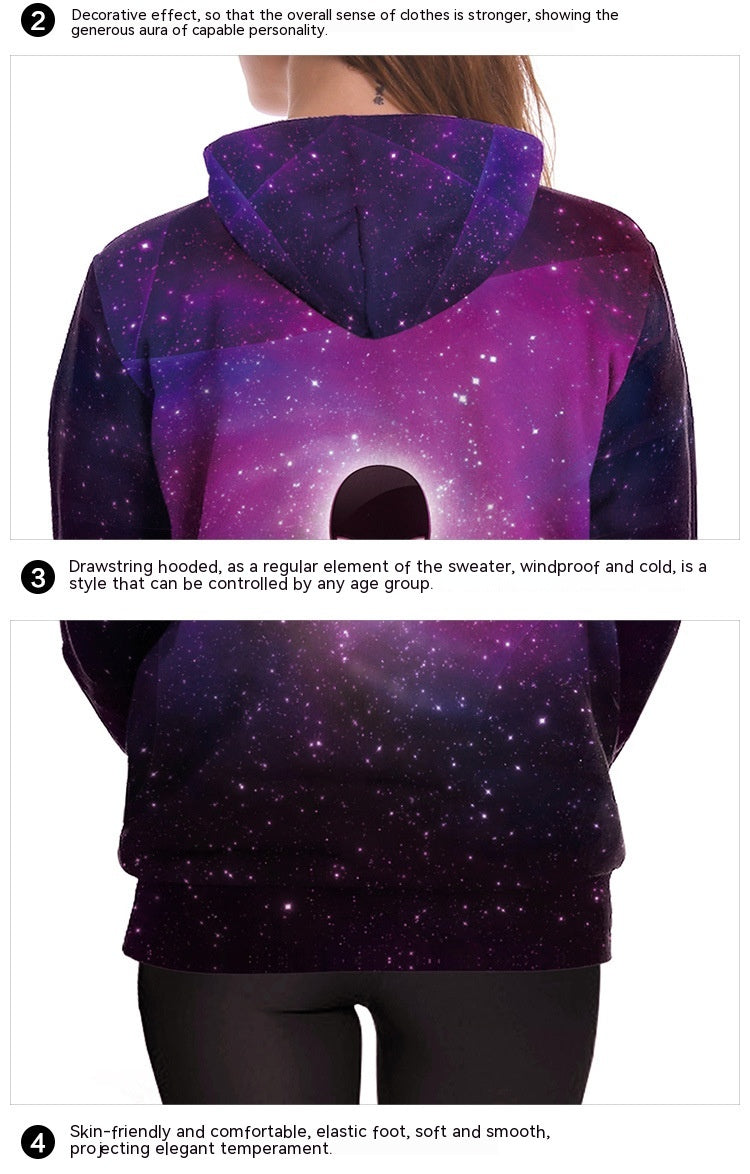 Glow-in-the-Dark Starry Sky Hooded Sweatshirt