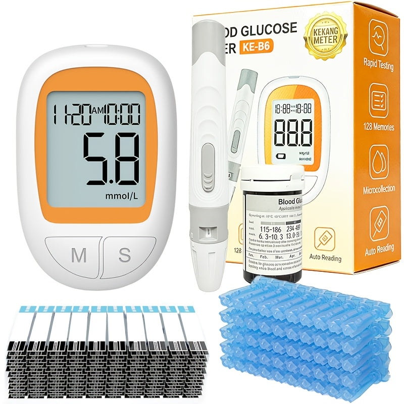 Blood Glucose Monitor Kit with Large Display – Includes Monitor, Lancing Device, 50 Test Strips and 50 Lancets
