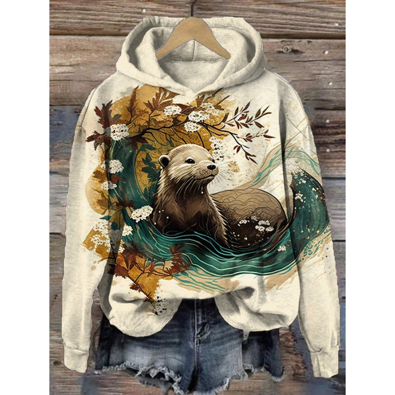 Women's Trendy Digital Print Graphic Hoodie