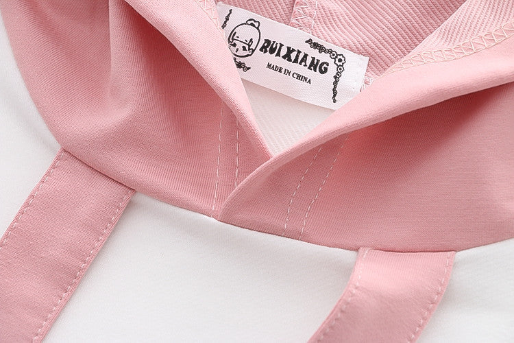 Cute Bunny Hooded Student Sweatshirt