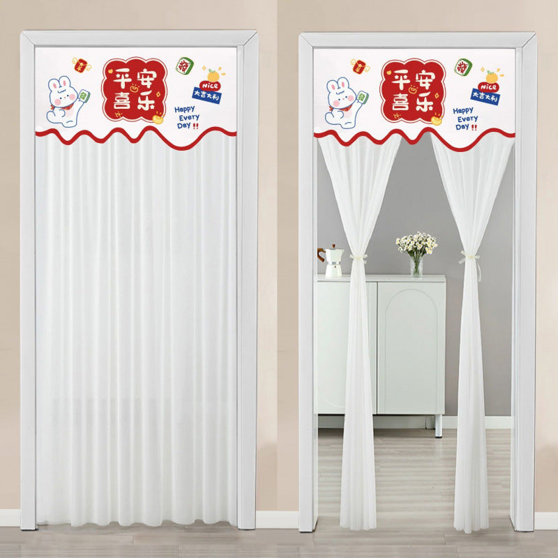 Non Perforated Magic Tape Gauze Double-layer Blackout Curtain