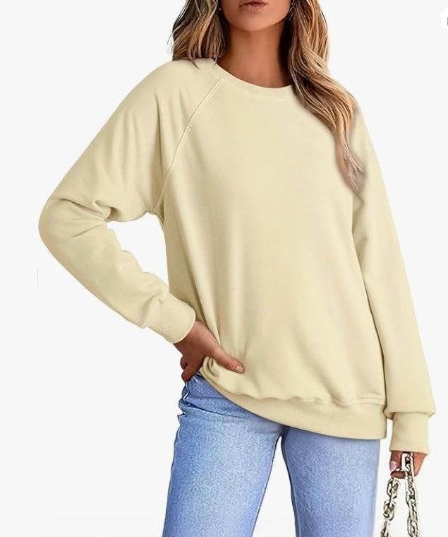Women's Cozy Round-Neck Loose Casual Pullover Sweater