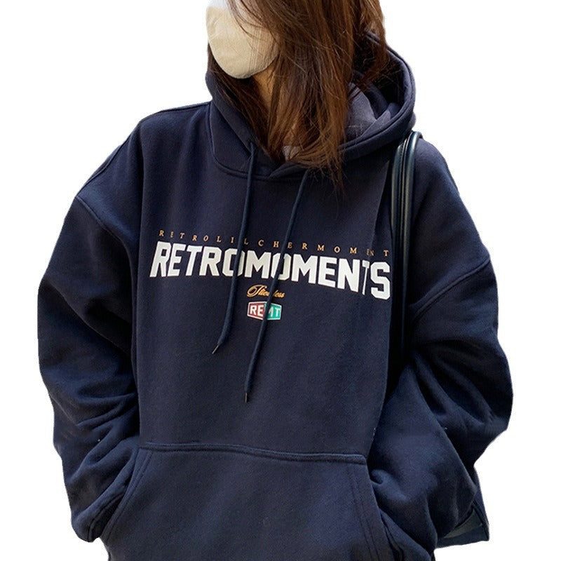 Women's Velvet Padded Hooded Sweatshirt