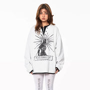 Fake Two-piece Printed T-shirt Women's Long Sleeve Top