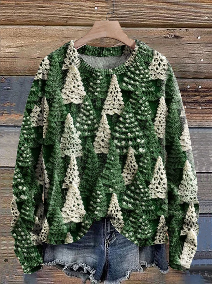 Women's Festive Christmas Graphic Round-Neck Sweatshirt