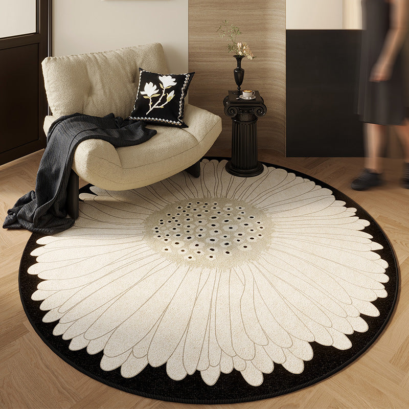 Round Vintage French-style Living Room Rug