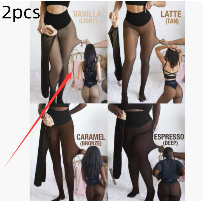 Winter Warm Translucent Fleece-Lined Shaping Leggings