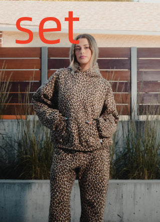 Vintage Leopard Print Pullover Hoodie for Men & Women