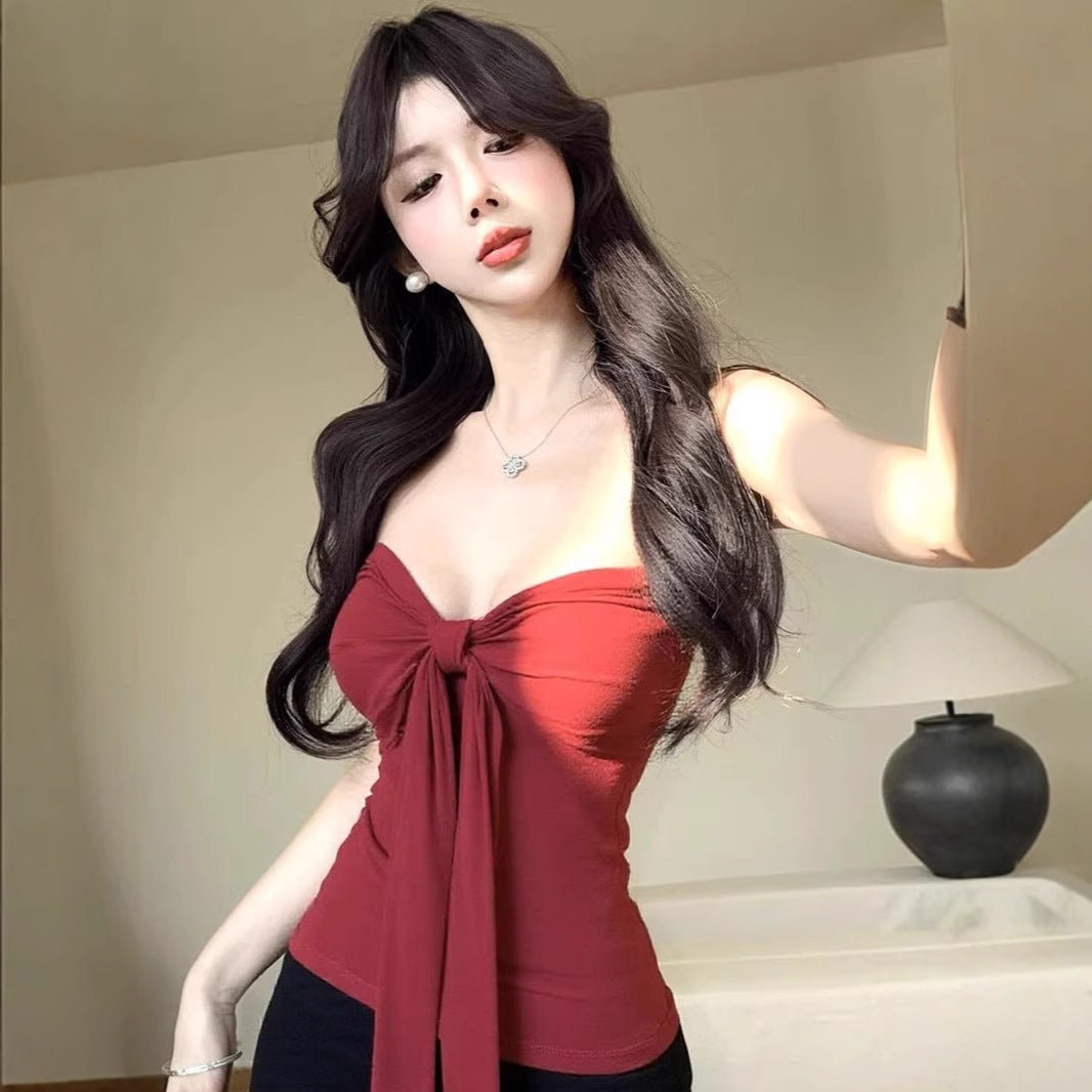 Women's Summer Elegant Bow Tie Strapless Top