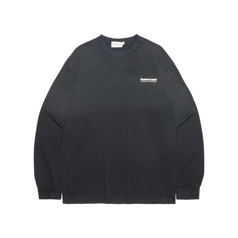 American Letter Print Loose Cotton Sweatshirt