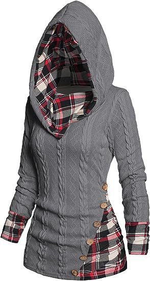 Chic Hooded Geometric Pullover Sweater