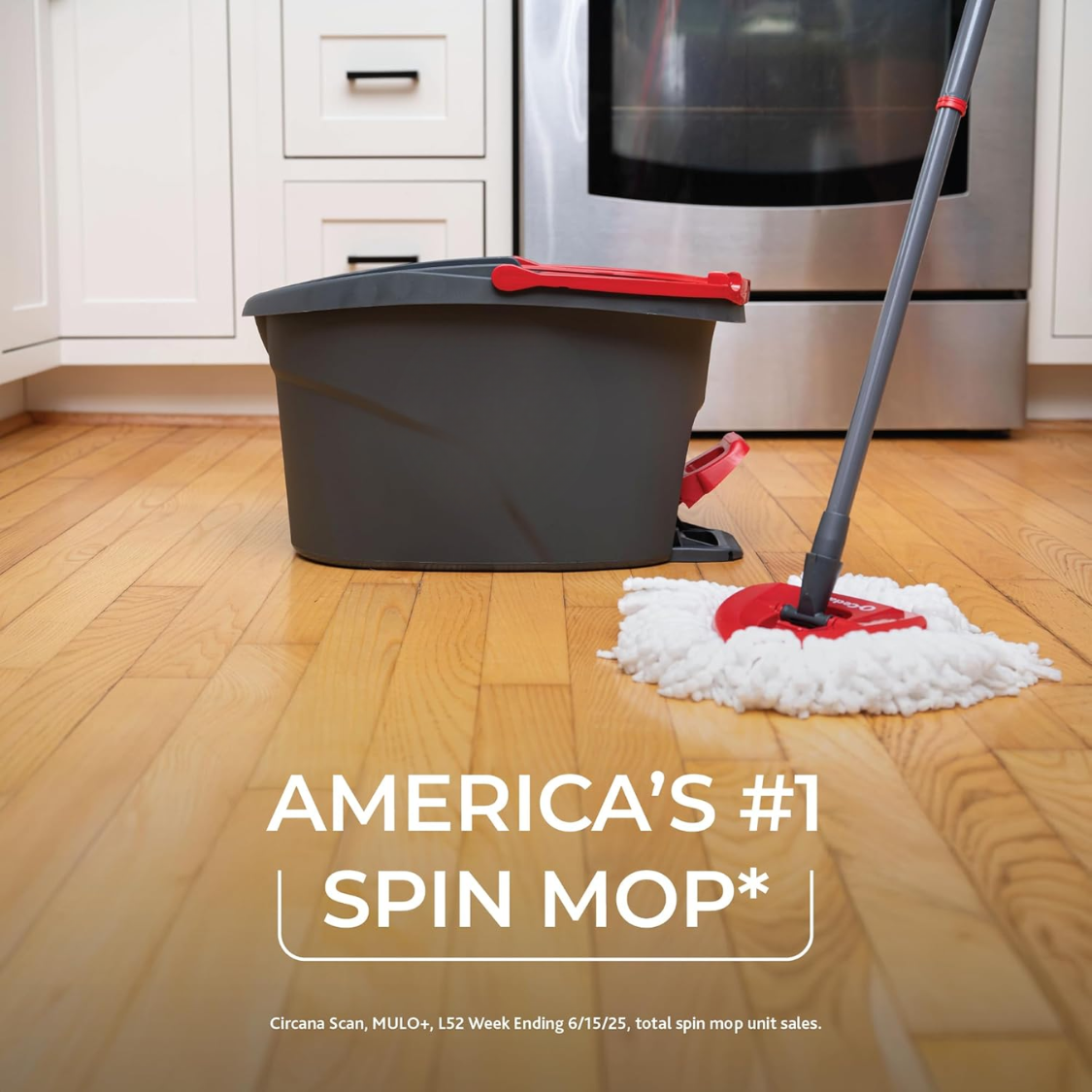 Easywring Microfiber Spin Mop Bucket Floor Cleaning System Red Gray Standard
