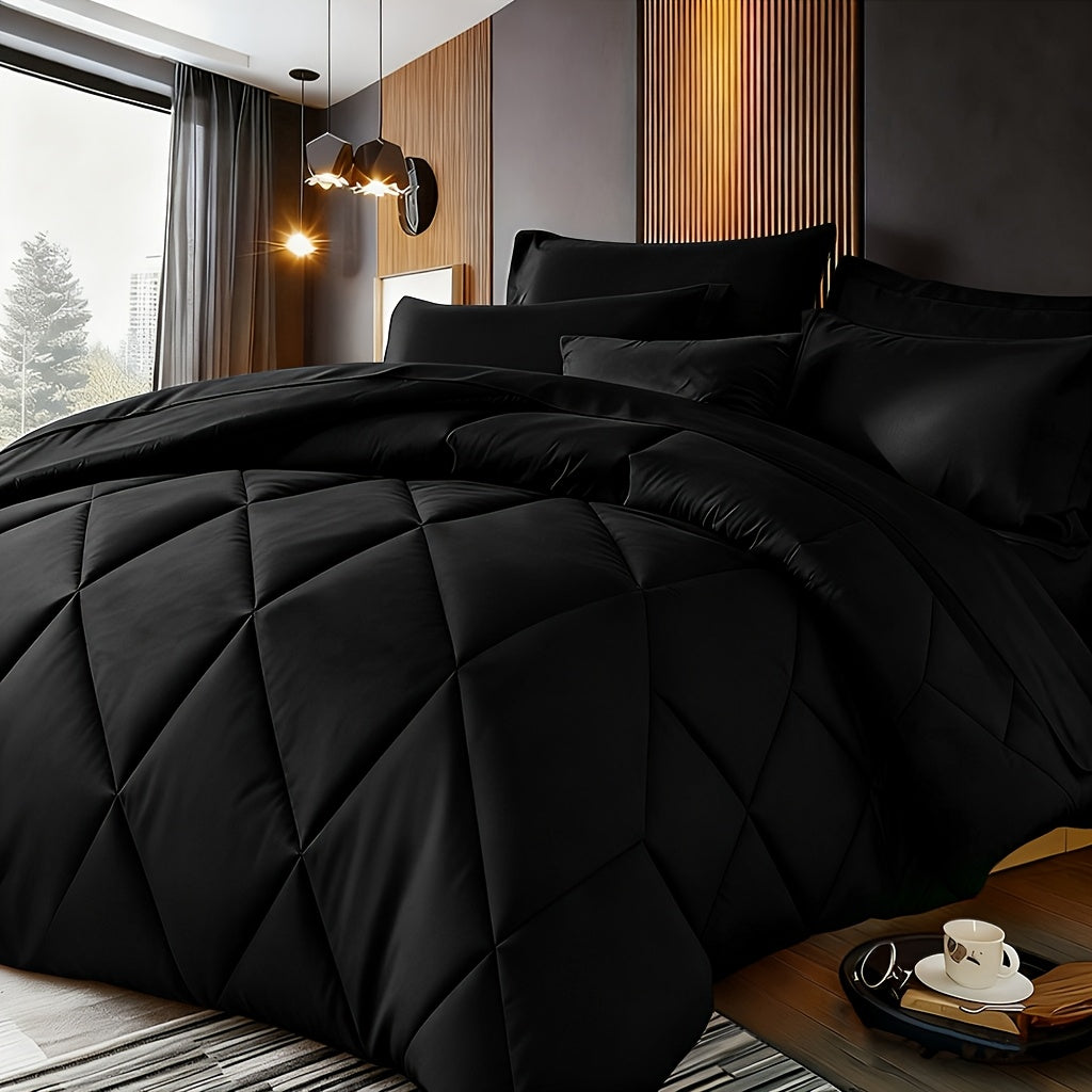 2‑Piece Solid Color Diamond‑Pattern Bed Sheet Set – Large & Extra‑Large, Ultra‑Fine Fiber Quilt with Pillowcase