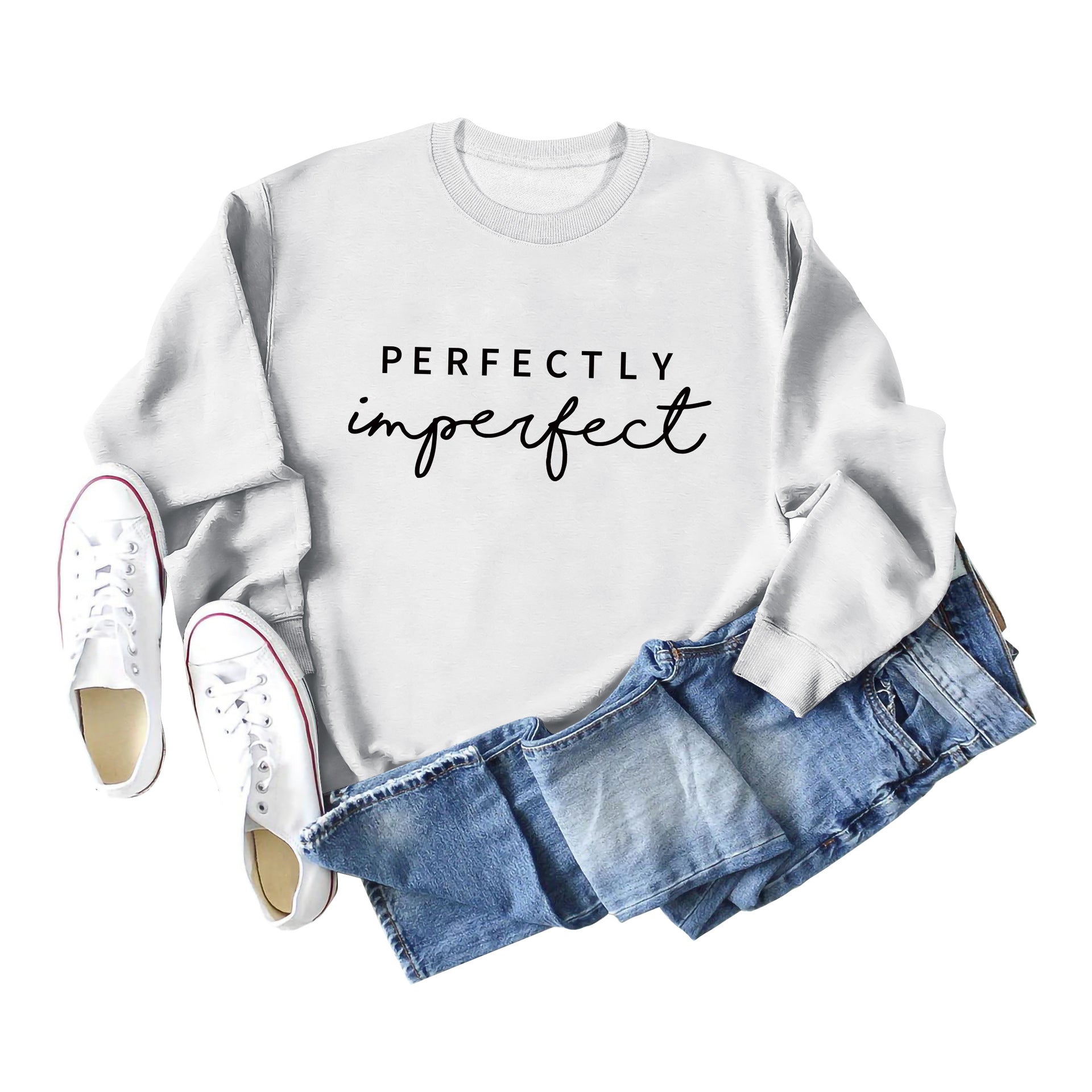 PERFECTLY Imperfect Women's Round Neck Long Sleeve Sweater