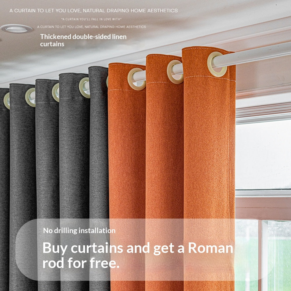 Drill Free Installation High Precision Blackout Curtain with Rod
