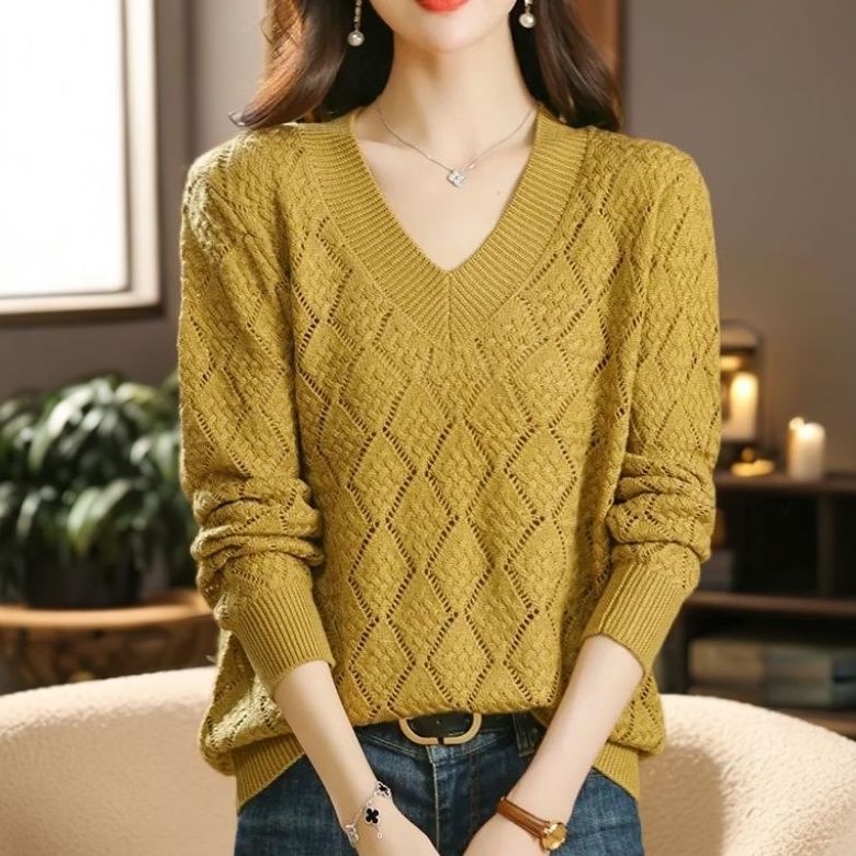 Hollow Knit Sweater Women