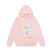 Cute Bear Bow Embroidered Hooded Sweatshirt