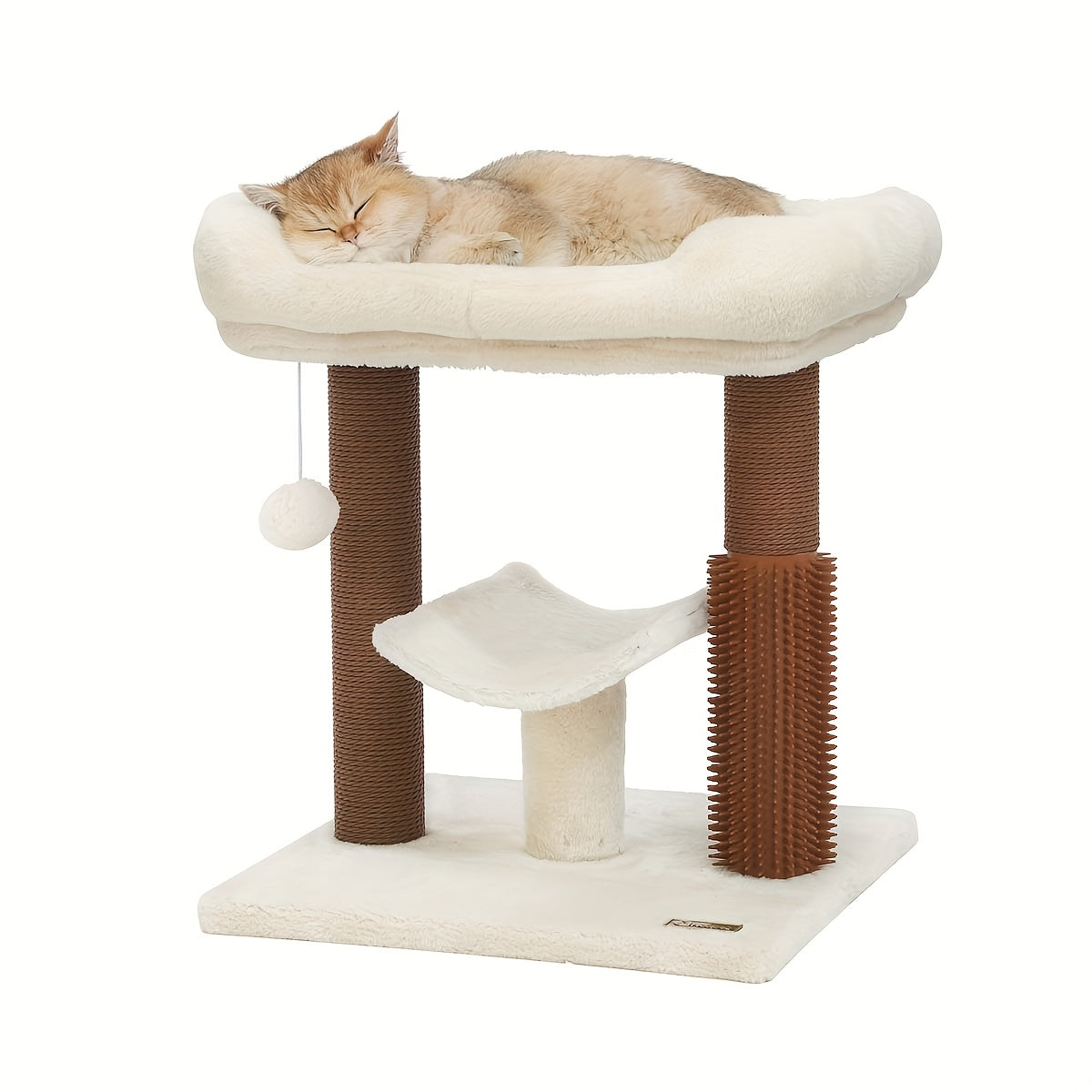 Multi-level Cat Tree Tower For Indoor Cats - Sturdy Scratching Posts, Plush Basket & Perch, Dangling Ball Toy - Modern Sleek Design For Play, Rest & Mental Stimulation, Indoor Cat Tower,