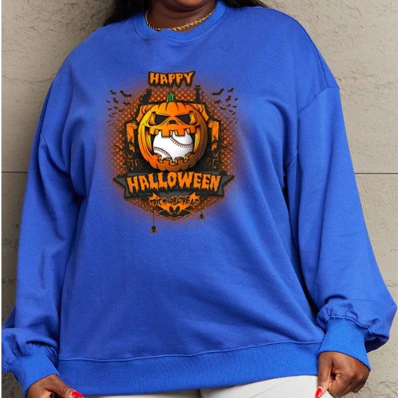 Women's Printed Long Sleeve Loose Sweatshirt