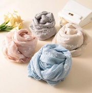 Soft Floral Cotton Scarf