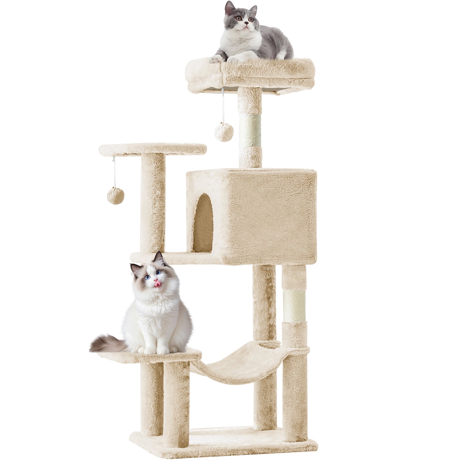 Cat Tree With Scratching Board, Hammock, And Cat Bed Sturdy, Tip-proof Cat House For Pets Easy Assembly The Perfect Gift For Indoor Kittens And Adult Cats