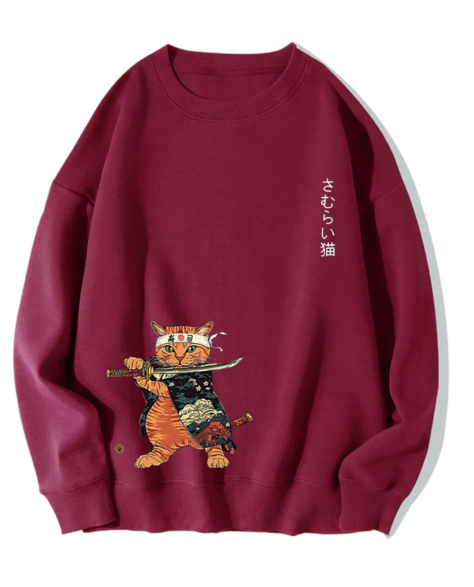 Japanese Anime Cat Print Oversized Cotton Hoodie