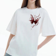 Elegant Short‑Sleeve Print Top for Women – Casual Japandi Style