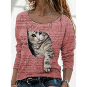 Women's Chic Animal Print Long Sleeve T-Shirt