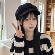 Retro Curved Brim Newsboy Cap - Slimming Face