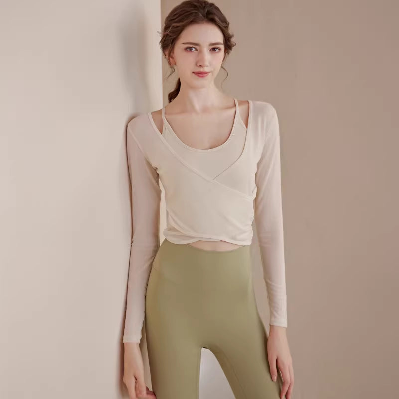 Yoga Top Tight-fitting Long-sleeve Figure-flattering Workout Apparel
