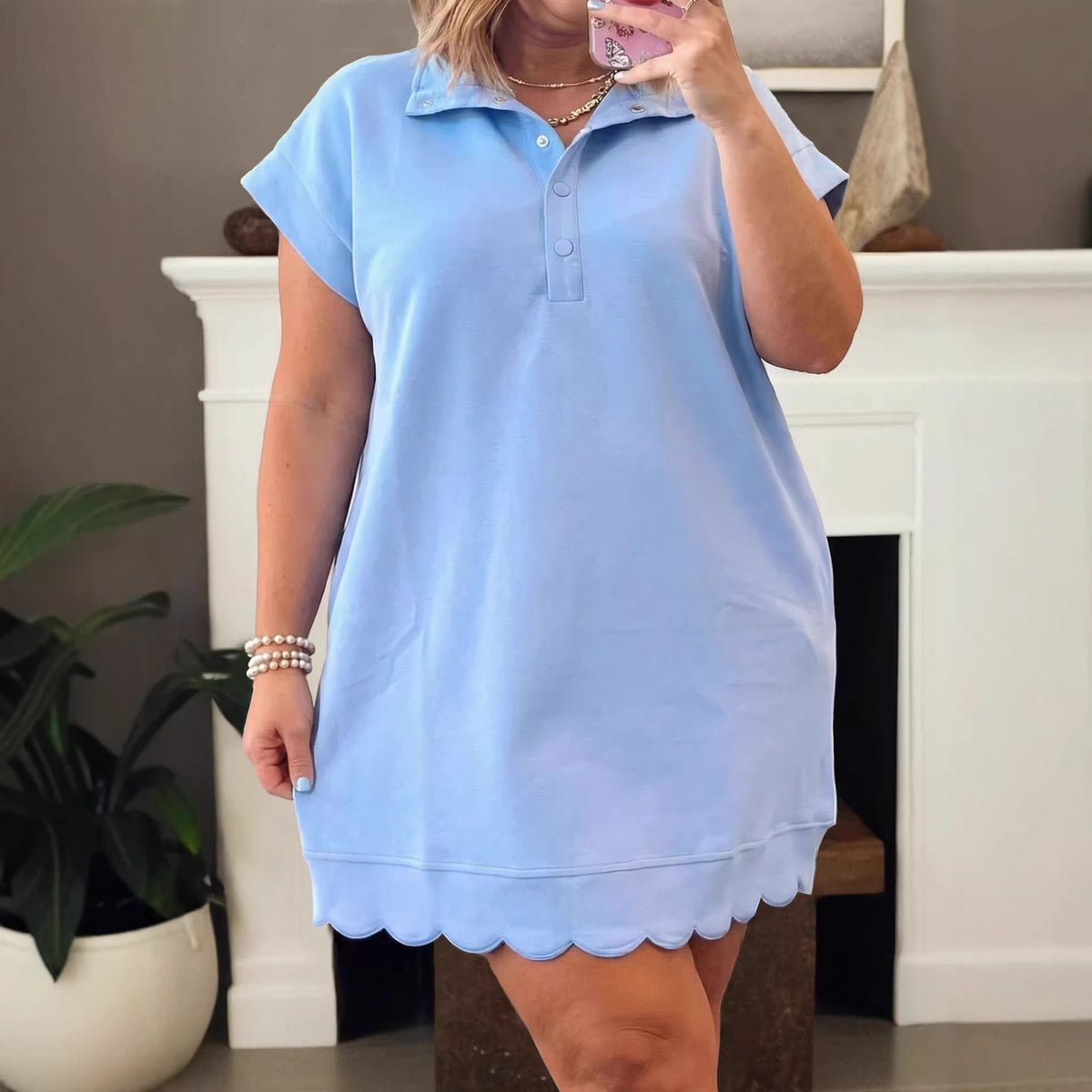 Womens Fashionable Solid-color Short Dress