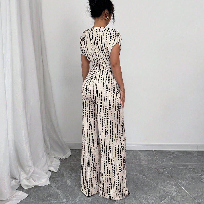 Chic One-Shoulder Wide Leg Vacation Jumpsuit