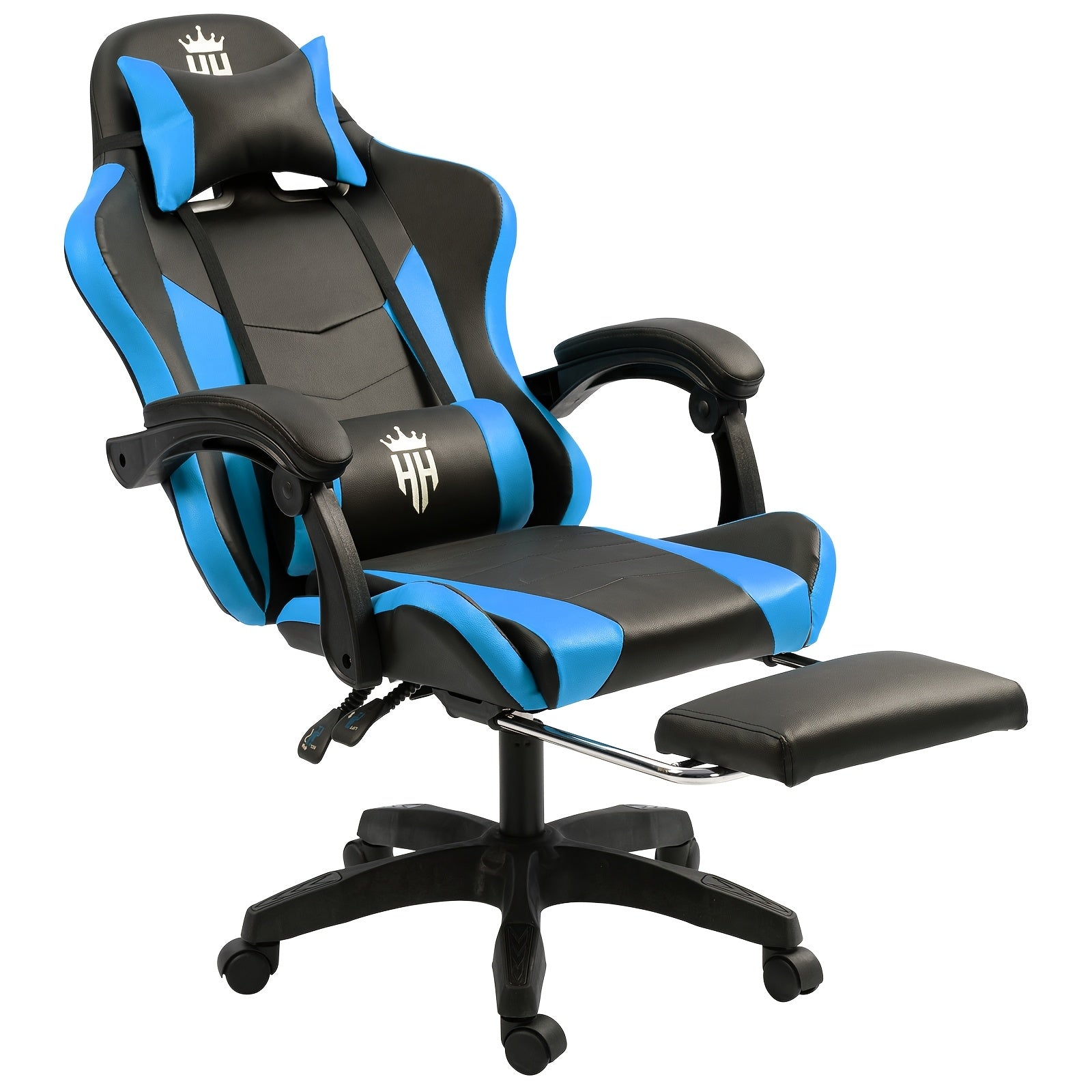 Ergonomic Gaming Chair with Spring Cushion and PU Leather Upholstery