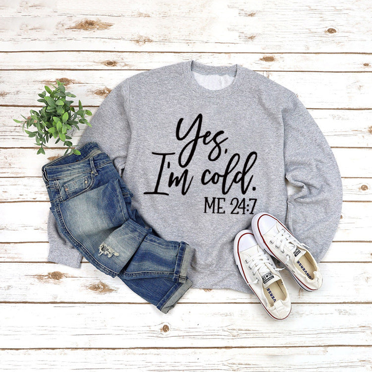 Cozy Letter Print Round Neck Casual Sweatshirt