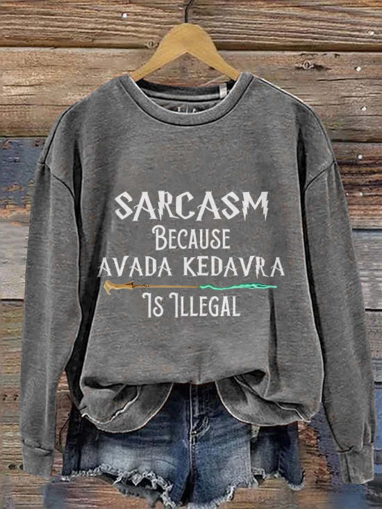 Women's 3D Print Letter Pullover Sweatshirt