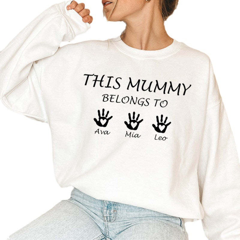 Custom Initial Round Neck Pullover Hoodie