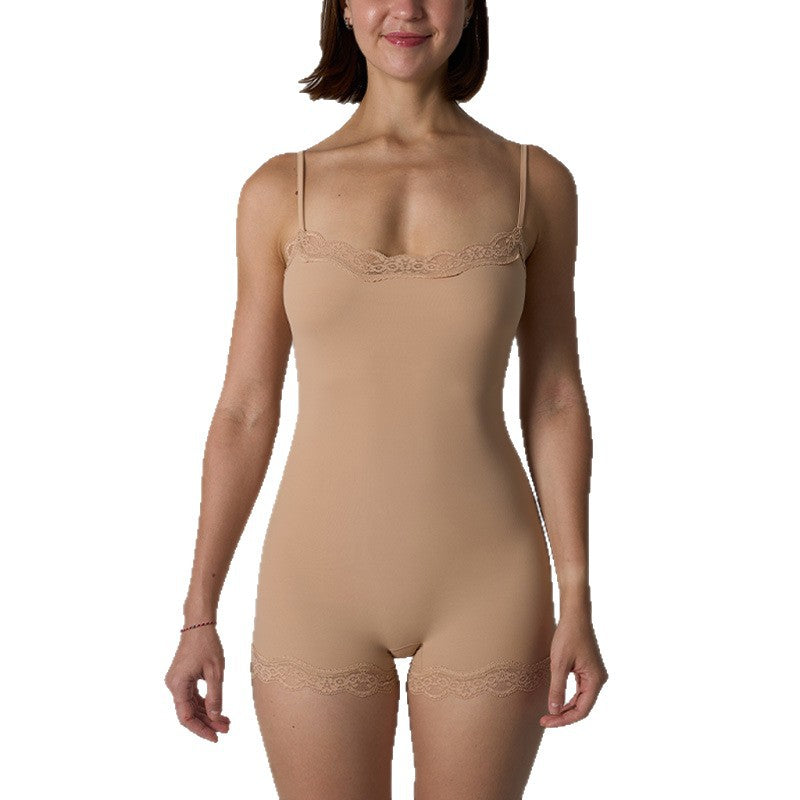 Lace-strapped One-piece Tummy-control, Butt-lifting Yoga Wear