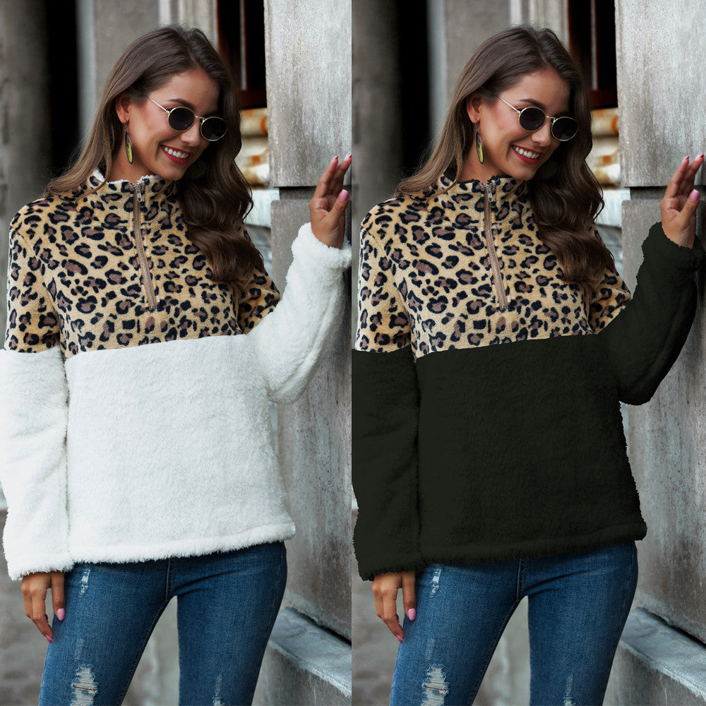 Chic Leopard Print Long-Sleeve Autumn & Winter Sweater