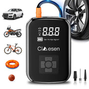 1pc Portable Tire Inflator with Digital Display