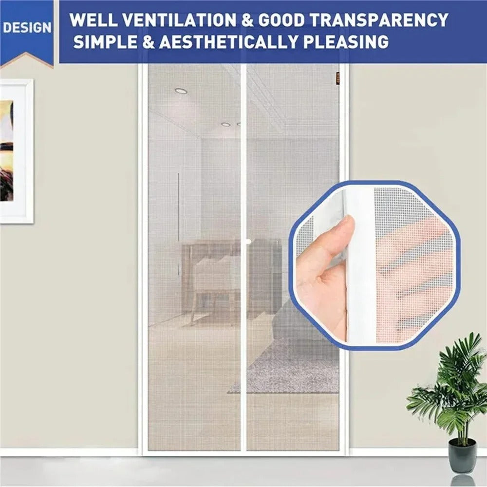 Magnetic Mosquito-proof Door Curtain, Summer Upgraded Screen Window, No Need to Drill, Mesh Curtain - Keeps Insects Out While Allowing Ventilation, Classic Style, Suitable for Bedrooms, Living Rooms