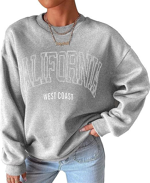 Plus Size Round Neck Print Sweatshirt